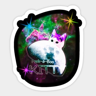 Peek-a-Boo Space Kitty Sticker